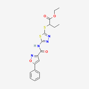 Ethyl 2-((5-(5-phenylisoxazole-3-carboxamido)-1,3,4-thiadiazol-2-yl)thio)butanoate