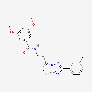 molecular formula C22H22N4O3S B2635461 3,5-dimethoxy-N-(2-(2-(m-tolyl)thiazolo[3,2-b][1,2,4]triazol-6-yl)ethyl)benzamide CAS No. 894047-75-7