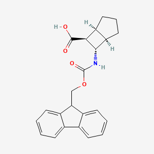 molecular formula C23H23NO4 B2635465 (1R,5S,6S,7S)-7-(9H-Fluoren-9-ylmethoxycarbonylamino)bicyclo[3.2.0]heptane-6-carboxylic acid CAS No. 2375248-28-3