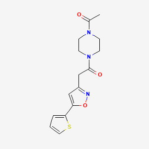 1-(4-Acetylpiperazin-1-yl)-2-(5-(thiophen-2-yl)isoxazol-3-yl)ethanone