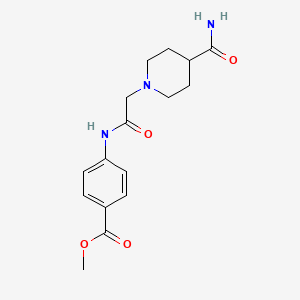molecular formula C16H21N3O4 B2635470 Methyl 4-(2-(4-carbamoylpiperidin-1-yl)acetamido)benzoate CAS No. 902349-44-4