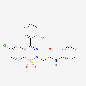 2-[6-chloro-4-(2-fluorophenyl)-1,1-dioxido-2H-1,2,3-benzothiadiazin-2-yl]-N-(4-fluorophenyl)acetamide