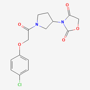 molecular formula C15H15ClN2O5 B2635481 3-(1-(2-(4-Chlorophenoxy)acetyl)pyrrolidin-3-yl)oxazolidine-2,4-dione CAS No. 2034240-51-0