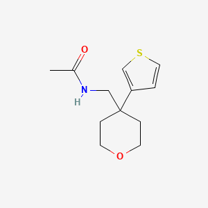 N-((4-(thiophen-3-yl)tetrahydro-2H-pyran-4-yl)methyl)acetamide