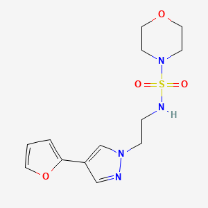 molecular formula C13H18N4O4S B2635487 N-(2-(4-(furan-2-yl)-1H-pyrazol-1-yl)ethyl)morpholine-4-sulfonamide CAS No. 2034373-02-7