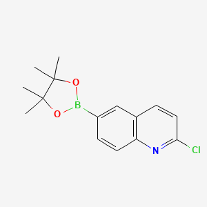 molecular formula C15H17BClNO2 B2635488 2-Chloro-6-(4,4,5,5-tetramethyl-1,3,2-dioxaborolan-2-yl)quinoline CAS No. 1261071-85-5
