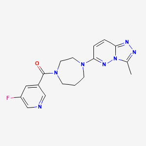 molecular formula C17H18FN7O B2635493 (5-Fluoropyridin-3-yl)-[4-(3-methyl-[1,2,4]triazolo[4,3-b]pyridazin-6-yl)-1,4-diazepan-1-yl]methanone CAS No. 2379947-90-5