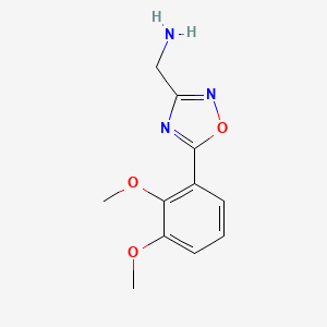 molecular formula C11H14ClN3O3 B2635496 1-[5-(2,3-Dimethoxyphenyl)-1,2,4-oxadiazol-3-yl]methanamine CAS No. 1807977-51-0