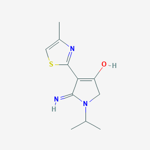molecular formula C11H15N3OS B2635498 5-imino-4-(4-methyl-1,3-thiazol-2-yl)-1-(propan-2-yl)-2,5-dihydro-1H-pyrrol-3-ol CAS No. 213251-31-1
