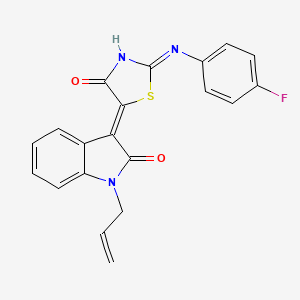 molecular formula C20H14FN3O2S B2635504 (2Z,5Z)-5-(1-烯丙基-2-氧代吲哚啉-3-亚烷基)-2-((4-氟苯基)亚氨基)噻唑烷-4-酮 CAS No. 486993-88-8