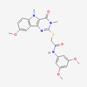 molecular formula C23H24N4O5S B2635510 N-(3,4-二乙氧基苯甲基)-3-{[5-(4-甲苯基)嘧啶-2-基]氨基}苯甲酰胺 CAS No. 1112375-01-5