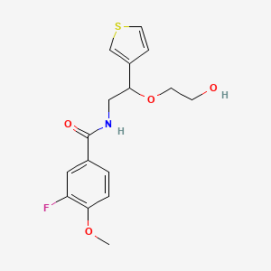 molecular formula C16H18FNO4S B2635512 3-氟-N-(2-(2-羟乙氧基)-2-(噻吩-3-基)乙基)-4-甲氧基苯甲酰胺 CAS No. 2034304-61-3