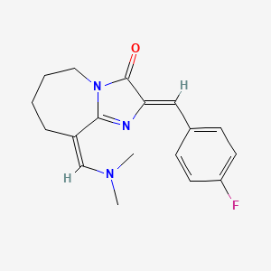 molecular formula C18H20FN3O B2635513 9-[(dimethylamino)methylidene]-2-[(4-fluorophenyl)methylidene]-2H,3H,5H,6H,7H,8H,9H-imidazo[1,2-a]azepin-3-one CAS No. 730950-19-3