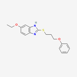 molecular formula C18H20N2O2S B2635517 5-ethoxy-2-((3-phenoxypropyl)thio)-1H-benzo[d]imidazole CAS No. 433697-66-6
