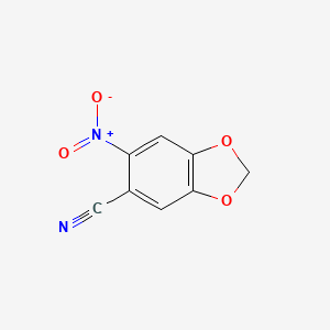 molecular formula C8H4N2O4 B2635522 6-Nitro-1,3-benzodioxole-5-carbonitrile CAS No. 52805-38-6