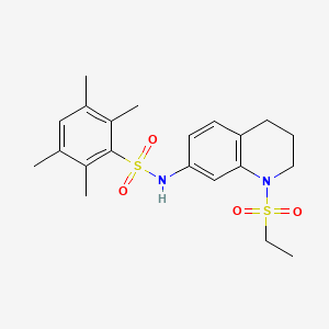 molecular formula C21H28N2O4S2 B2635527 N-(1-(乙基磺酰基)-1,2,3,4-四氢喹啉-7-基)-2,3,5,6-四甲基苯磺酰胺 CAS No. 946373-99-5