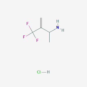 molecular formula C5H9ClF3N B2635541 3-(Trifluoromethyl)but-3-en-2-amine;hydrochloride CAS No. 2402830-81-1