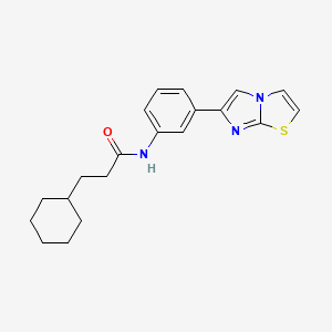 molecular formula C20H23N3OS B2635545 3-环己基-N-(3-(咪唑并[2,1-b]噻唑-6-基)苯基)丙酰胺 CAS No. 893969-86-3