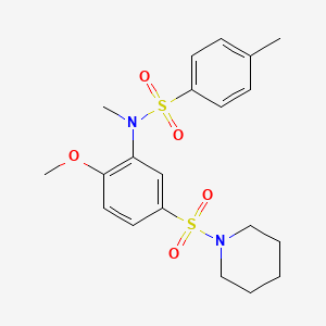 [2-Methoxy-5-(piperidylsulfonyl)phenyl]methyl[(4-methylphenyl)sulfonyl]amine