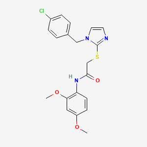 2-[1-[(4-chlorophenyl)methyl]imidazol-2-yl]sulfanyl-N-(2,4-dimethoxyphenyl)acetamide