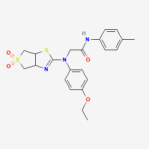 2-((5,5-dioxido-3a,4,6,6a-tetrahydrothieno[3,4-d]thiazol-2-yl)(4-ethoxyphenyl)amino)-N-(p-tolyl)acetamide