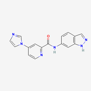 molecular formula C16H12N6O B2635556 4-(1H-咪唑-1-基)-N-(1H-吲唑-6-基)吡啶甲酰胺 CAS No. 1421508-39-5