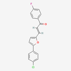 molecular formula C19H12ClFO2 B2635566 3-(5-(4-Chlorophenyl)-2-furyl)-1-(4-fluorophenyl)-2-propen-1-one CAS No. 304896-57-9