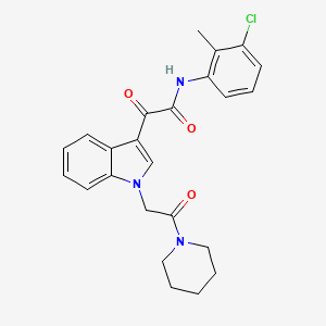 N-(3-chloro-2-methylphenyl)-2-oxo-2-[1-(2-oxo-2-piperidin-1-ylethyl)indol-3-yl]acetamide