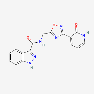 molecular formula C16H12N6O3 B2635569 N-((3-(2-oxo-1,2-dihydropyridin-3-yl)-1,2,4-oxadiazol-5-yl)methyl)-1H-indazole-3-carboxamide CAS No. 2034409-18-0