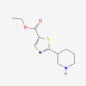 molecular formula C11H16N2O2S B2635574 Ethyl 2-piperidin-3-yl-1,3-thiazole-5-carboxylate CAS No. 2113228-24-1