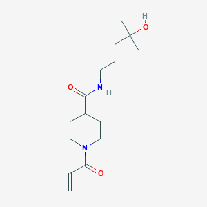 molecular formula C15H26N2O3 B2635576 N-(4-Hydroxy-4-methylpentyl)-1-prop-2-enoylpiperidine-4-carboxamide CAS No. 2361760-11-2