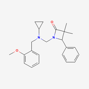 B2635584 1-({Cyclopropyl[(2-methoxyphenyl)methyl]amino}methyl)-3,3-dimethyl-4-phenylazetidin-2-one CAS No. 1376283-03-2