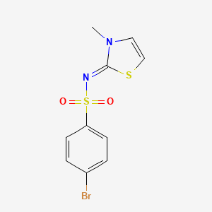 molecular formula C10H9BrN2O2S2 B2635587 4-溴-N-[3-甲基-1,3-噻唑-2(3H)-亚烷基]苯磺酰胺 CAS No. 866010-86-8