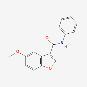 molecular formula C17H15NO3 B2635607 5-methoxy-2-methyl-N-phenyl-1-benzofuran-3-carboxamide CAS No. 929452-07-3