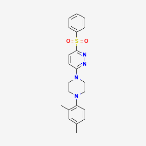 molecular formula C22H24N4O2S B2635609 3-(4-(2,4-Dimethylphenyl)piperazin-1-yl)-6-(phenylsulfonyl)pyridazine CAS No. 1040660-00-1