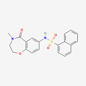 molecular formula C20H18N2O4S B2635616 N-(4-methyl-5-oxo-2,3,4,5-tetrahydrobenzo[f][1,4]oxazepin-7-yl)naphthalene-1-sulfonamide CAS No. 922007-14-5