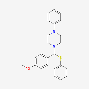 molecular formula C24H26N2OS B2635620 4-Methoxy-1-((4-phenylpiperazinyl)phenylthiomethyl)benzene CAS No. 1024052-83-2