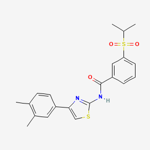 molecular formula C21H22N2O3S2 B2635621 N-(4-(3,4-dimethylphenyl)thiazol-2-yl)-3-(isopropylsulfonyl)benzamide CAS No. 919843-38-2