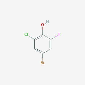 molecular formula C6H3BrClIO B2635624 4-溴-2-氯-6-碘苯酚 CAS No. 858855-18-2