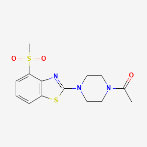 molecular formula C14H17N3O3S2 B2635647 1-(4-(4-(甲基磺酰基)苯并[d]噻唑-2-基)哌嗪-1-基)乙酮 CAS No. 923510-55-8