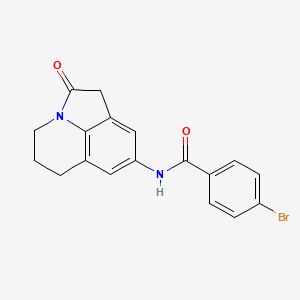molecular formula C18H15BrN2O2 B2635654 4-bromo-N-(2-oxo-2,4,5,6-tetrahydro-1H-pyrrolo[3,2,1-ij]quinolin-8-yl)benzamide CAS No. 898454-39-2
