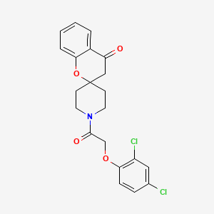 molecular formula C21H19Cl2NO4 B2635663 1'-(2-(2,4-Dichlorophenoxy)acetyl)spiro[chroman-2,4'-piperidin]-4-one CAS No. 896334-31-9