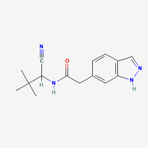 molecular formula C15H18N4O B2635672 N-(1-Cyano-2,2-dimethylpropyl)-2-(1H-indazol-6-yl)acetamide CAS No. 2248938-26-1
