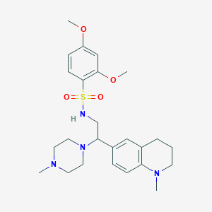 molecular formula C25H36N4O4S B2635677 2,4-dimethoxy-N-(2-(1-methyl-1,2,3,4-tetrahydroquinolin-6-yl)-2-(4-methylpiperazin-1-yl)ethyl)benzenesulfonamide CAS No. 946346-97-0