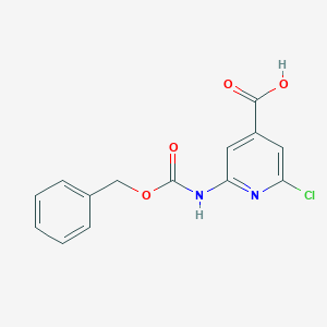 molecular formula C14H11ClN2O4 B2635678 2-Chloro-6-(phenylmethoxycarbonylamino)pyridine-4-carboxylic acid CAS No. 2287340-35-4