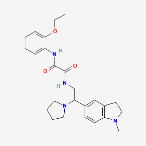 molecular formula C25H32N4O3 B2635682 N1-(2-ethoxyphenyl)-N2-(2-(1-methylindolin-5-yl)-2-(pyrrolidin-1-yl)ethyl)oxalamide CAS No. 922014-57-1