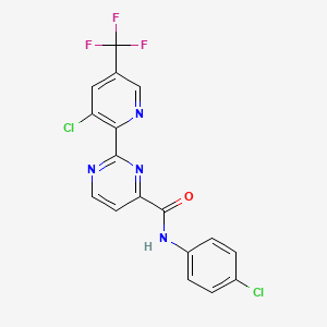 molecular formula C17H9Cl2F3N4O B2635688 2-[3-chloro-5-(trifluoromethyl)pyridin-2-yl]-N-(4-chlorophenyl)pyrimidine-4-carboxamide CAS No. 2059513-65-2