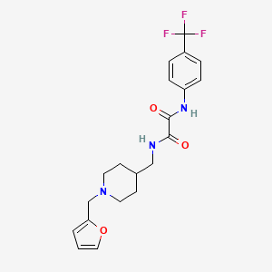 molecular formula C20H22F3N3O3 B2635699 N1-((1-(呋喃-2-基甲基)哌啶-4-基)甲基)-N2-(4-(三氟甲基)苯基)草酰胺 CAS No. 953230-17-6