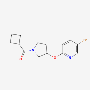 molecular formula C14H17BrN2O2 B2635708 (3-((5-Bromopyridin-2-yl)oxy)pyrrolidin-1-yl)(cyclobutyl)methanone CAS No. 1903635-89-1