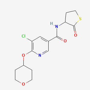 5-chloro-N-(2-oxotetrahydrothiophen-3-yl)-6-((tetrahydro-2H-pyran-4-yl)oxy)nicotinamide
